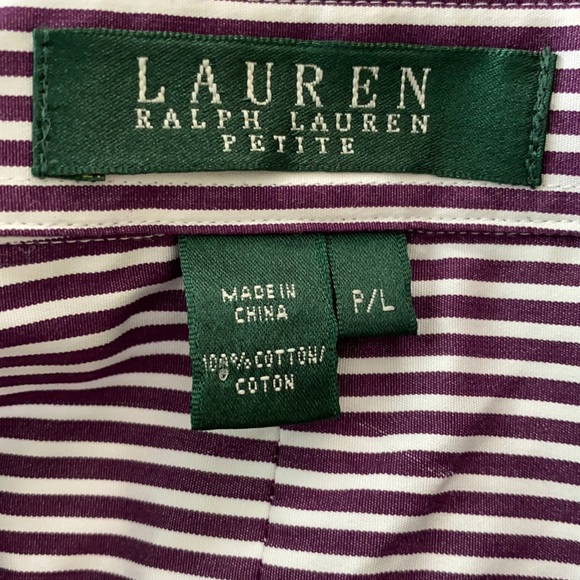 Lauren Ralph Lauren striped button down shirt LP - Picture 8 of 8
